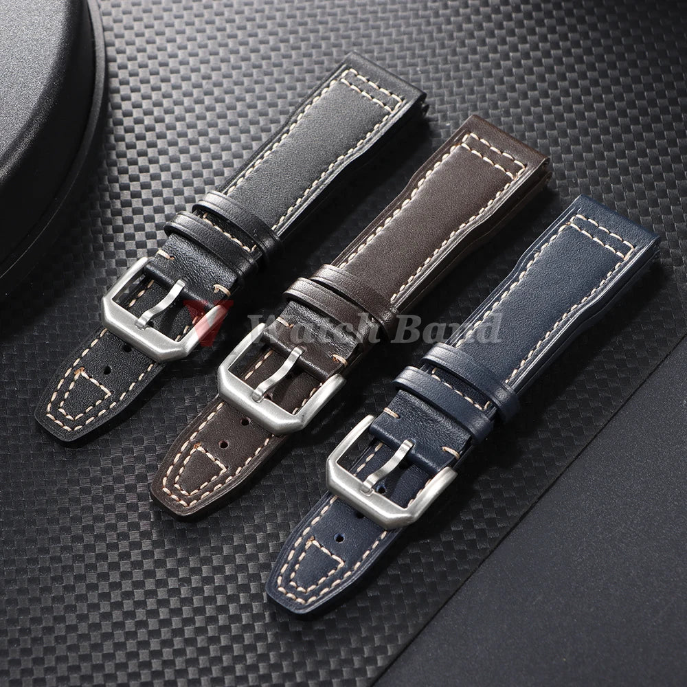 20mm 21mm Cowhide Watch Strap for IWC Pilot Portugieser Portofino Wristband Cowhide Bracelet Business Men Women WatchAccessories