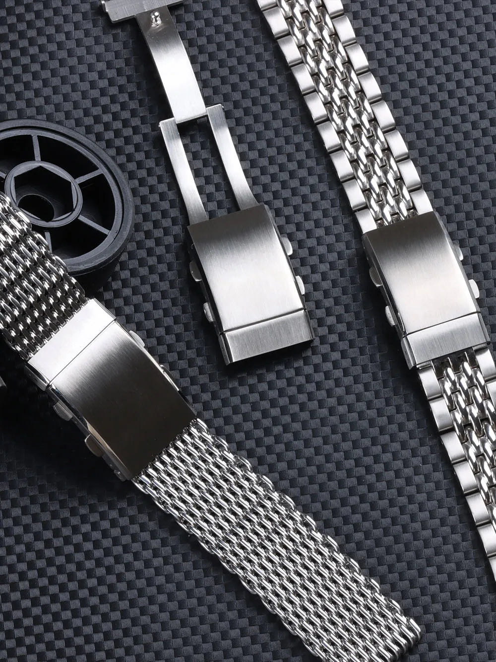 20/22mm Stainless Steel Watch Clasp 18mm  Brushed Extendable Adjustable Double Push Button Folding Safety Watch Buckle Accessory