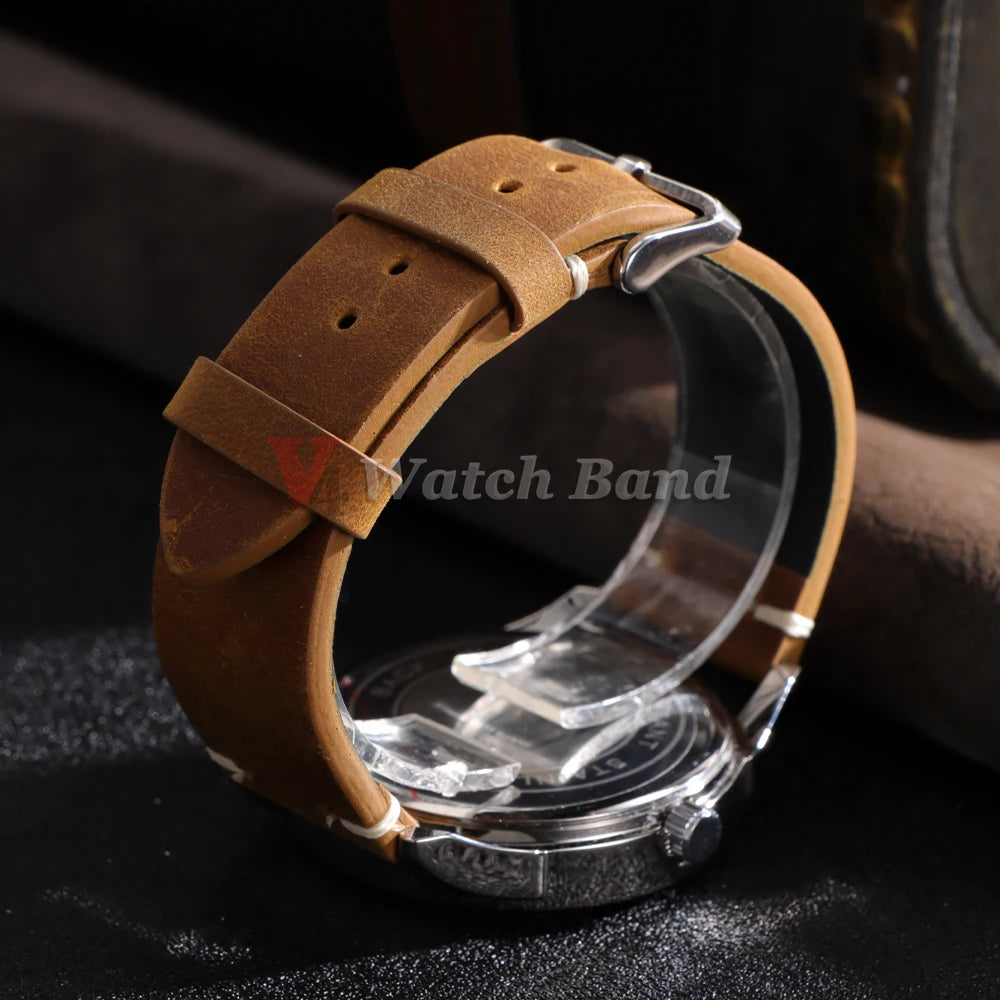 18mm 20mm 21mm 22mm 24mm Vintage Retro Strap for Huawei Gt2 Gt3 Watch Band for Samsung Galaxy Universal Bracelet Accessories