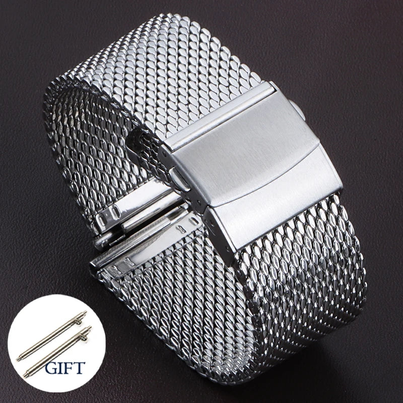 Milanese Watchbands for IWC 18mm 20mm22mm Watch Band for Seiko Strap 1.0mm 0.6mmshark Mesh Bracelet Stainless Steel Wristband