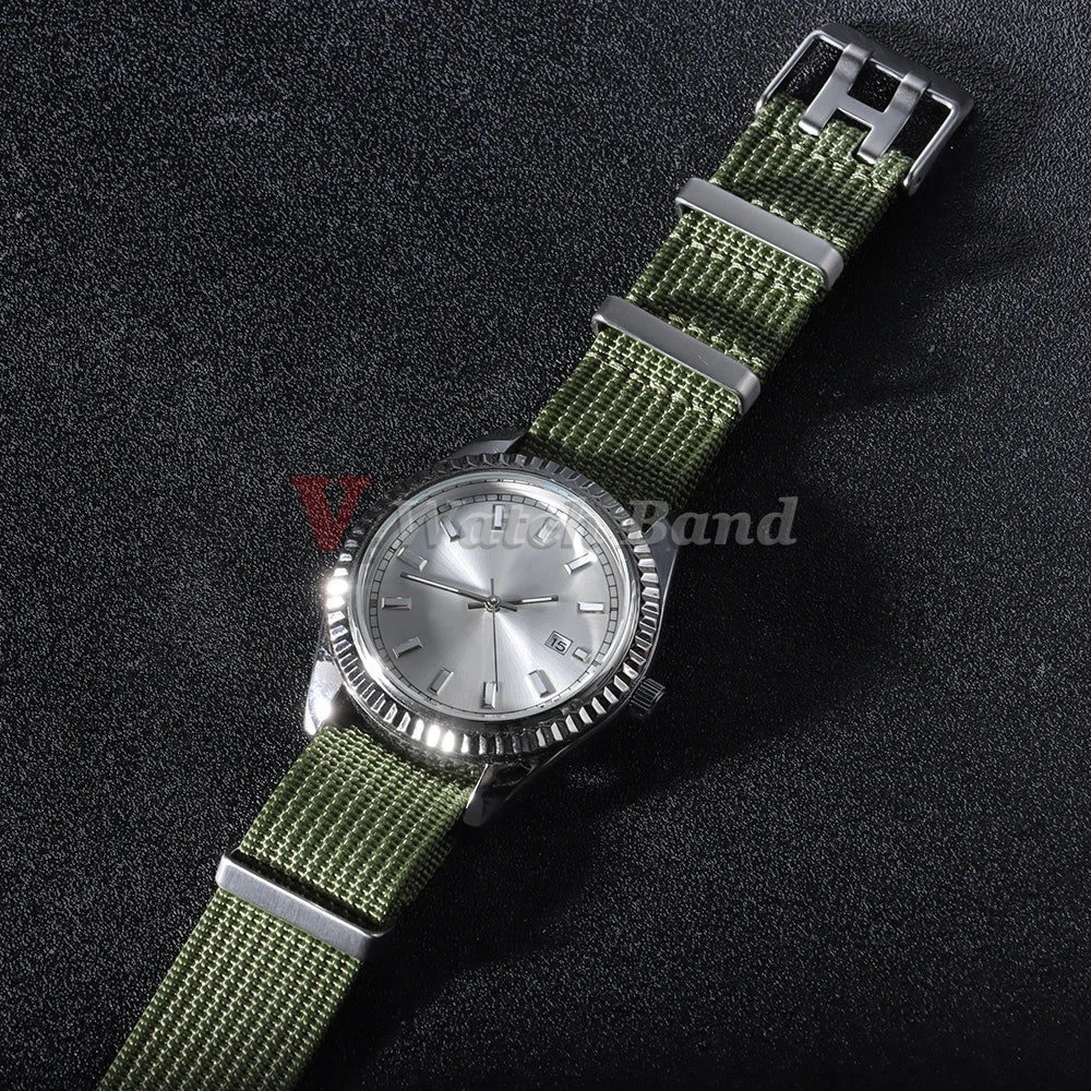 New Ribbed Nylon Watchband Canvas Watch Strap for Omega 20mm 22mm Military Watchband Accessories for Rolex Watch Band Bracelets
