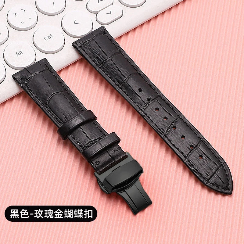 18mm 20mm 22mm 24mm Crocodile Pattern Straps for Wrist Bracelet for Seiko Vintage Leather Watch Band for Omega Butterfly Buckle