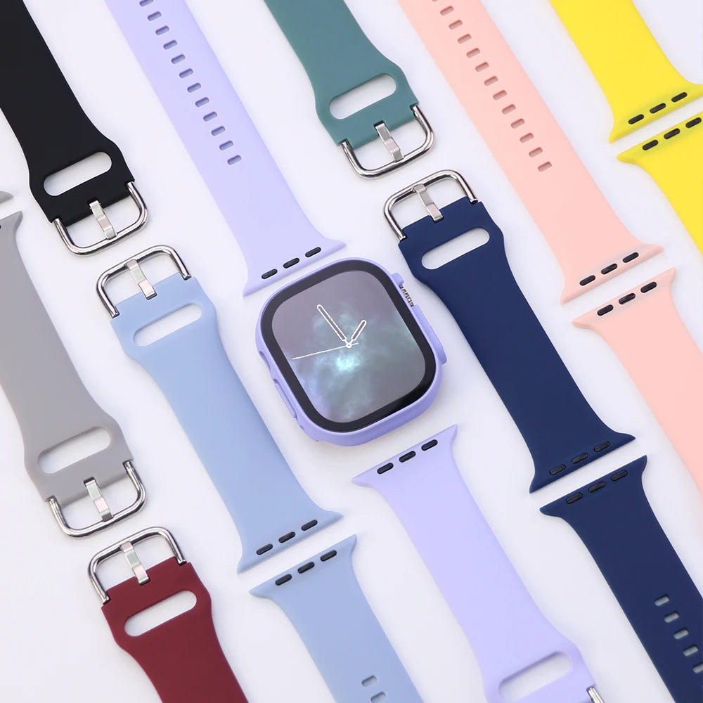 PC Cover Band For Apple Watch Series 10 42 46mm Ultra 49mm Strap Protector Case Smartwatch Accessory For Iwatch 9 8 41 44 45mm