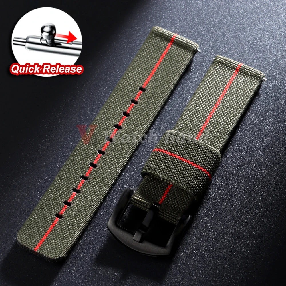 Elastic Strap Nylon Watch Band 20mm 22mm for Omega Army Woven for Seiko Wristband Quick Release Military Men's Sport Watch Band
