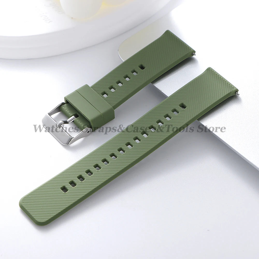 Soft Silicone Watchband Strap 18mm 19mm 20mm 21mm 22mm for Omega for Seiko Quick Release for Smartwatch Men's Universal Bracelet