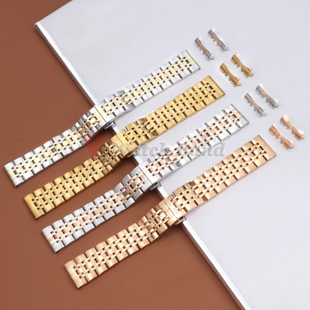 16/18/19/20/21/22/24mm Solid Stainless Steel Watch Band for TISSOT Butterfly Buckle 304L Metal Wrist Strap for Omega for Seiko