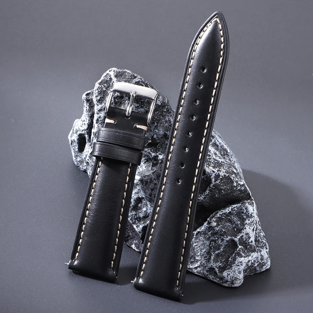 18mm 19mm 20mm 21mm 22mm Watchbands Handmade Retro Oil Wax Genuine Strap Quick Release Women Watch Band Accessories