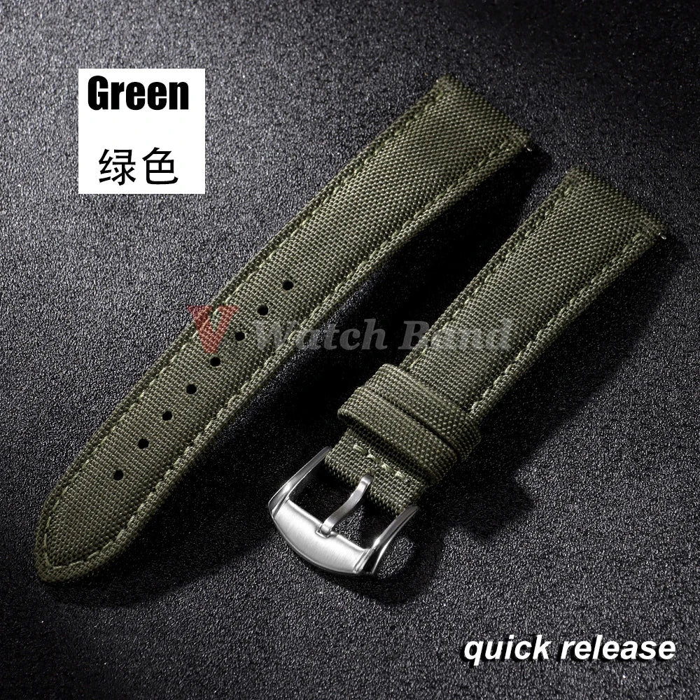 20mm 22mm Nylon Watch Band for Seiko Army Military Canvas Woven Nylon Strap Quick Release Wristband Men's Sport Watch Bands