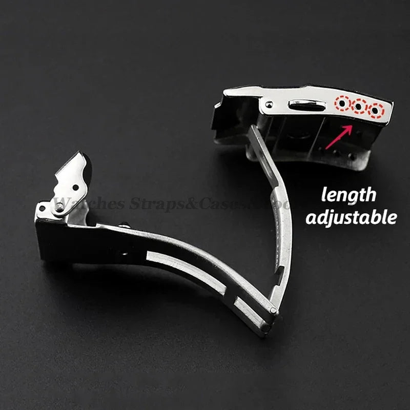 Solid Watch Buckle for Seiko Diving Style Stainless Steel Watch Clasp 18mm 20mm 22mm 24mm Metal Folding Button Watch Accessories