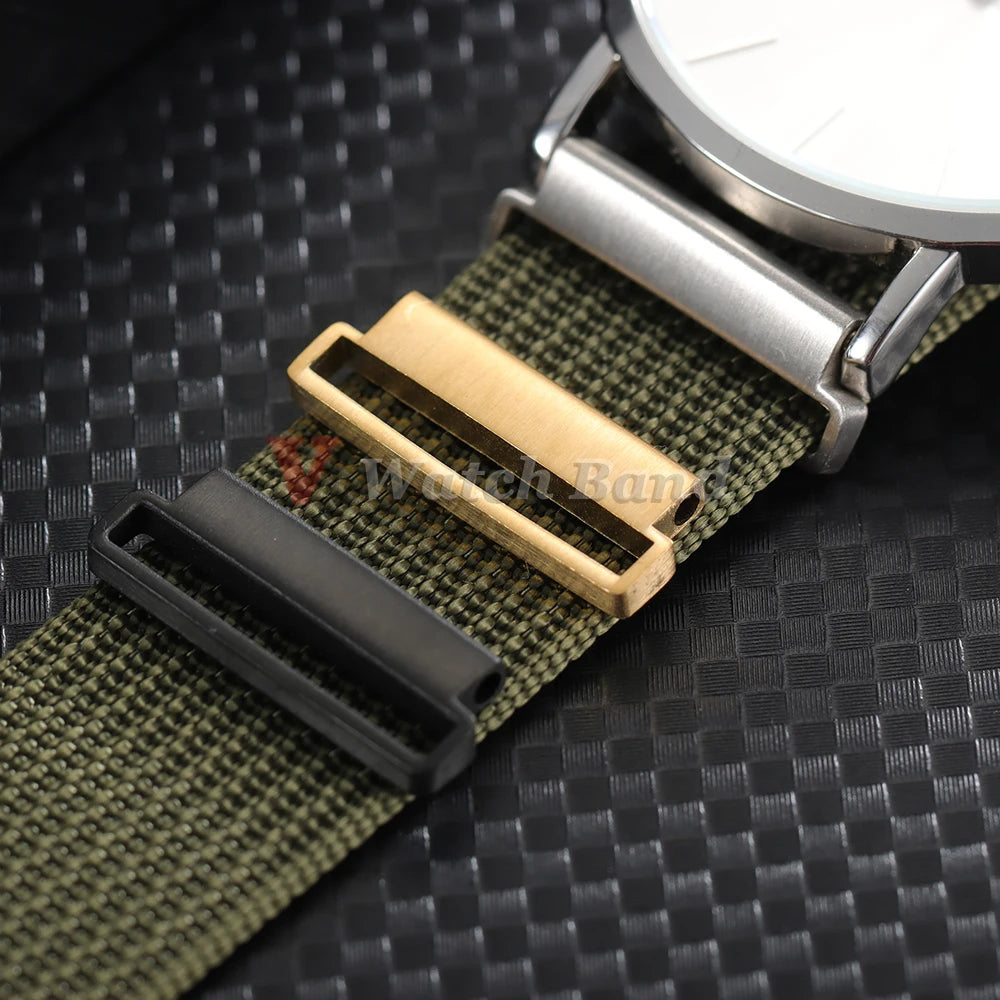 1Pair Watch Connector 20mm to 22mm,22mm to 24mm Quick Release Stainless Steel Milanese Nylon Watch Strap Metal Adapter Accessory