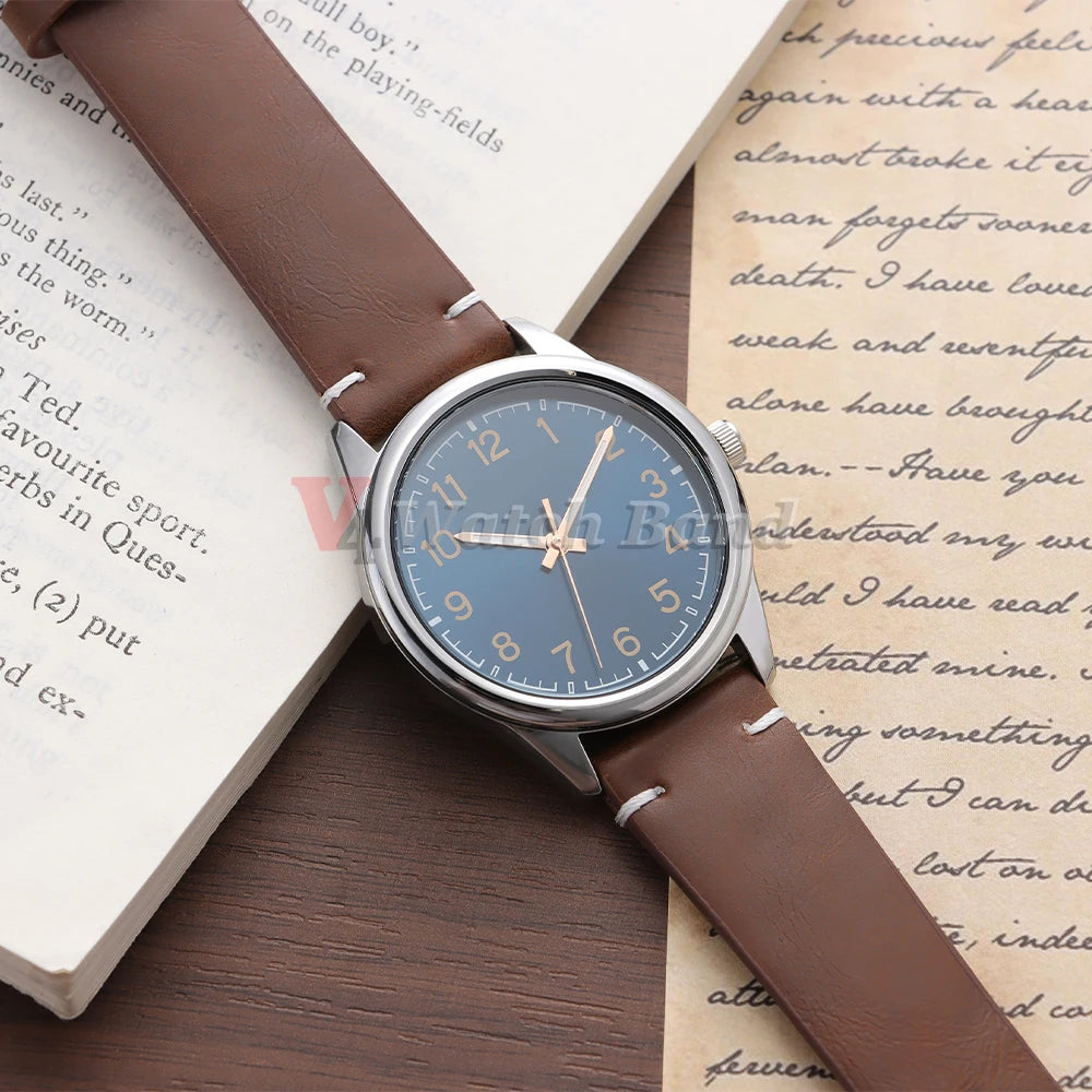 Quick Release Watch Strap 22mm 20mm 18mm Butterfly Buckle Stitching Brown Strap Calfskin Watchband for Omega Business for Seiko