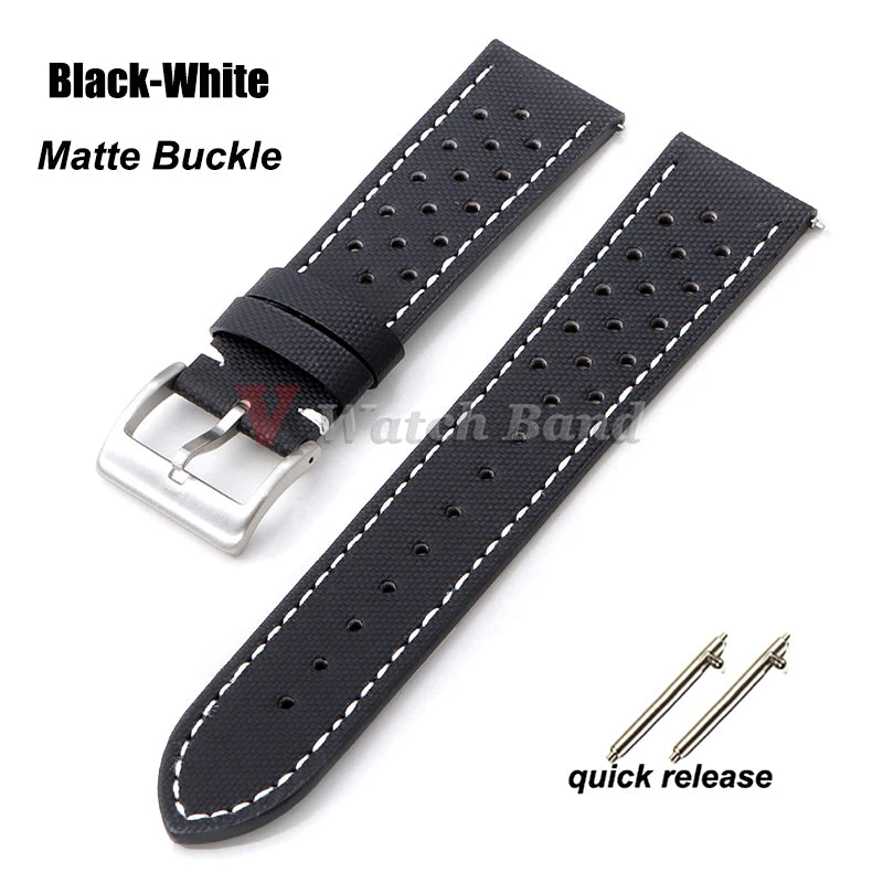 Qucik Release Quality Sailcloth Watch Strap 18/20/22mm for Tag Heuer for Seiko for Omega Waterproof Fabric Oxford Leather Band