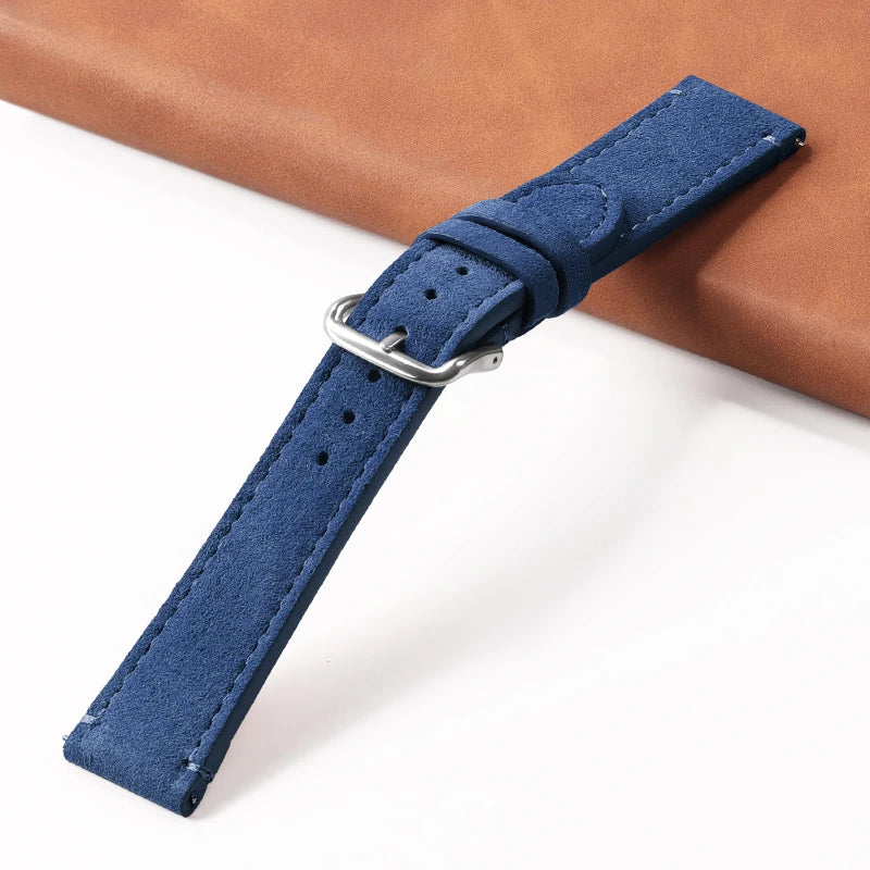 Soft Suede Retro Genuine Leather Strap for Seiko for Rolex Sport Watchband 20mm 22mm for Huawei Watch Amazfit GT2/GT3 Bracelet