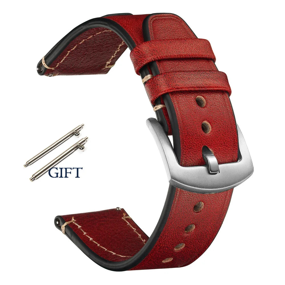 Retro Genuine Leather Watchband for Seiko Snxs79 Watch Straps Men Women for Rolex Oyster 18mm 20mm 22mmWrist Belt Bracelet