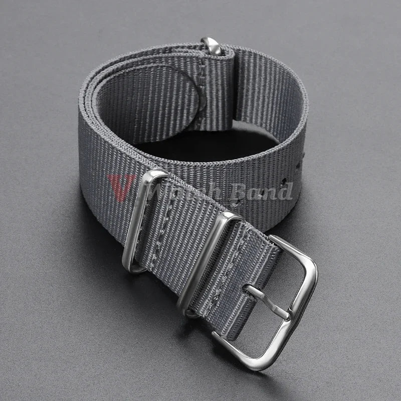 18 20 22mm Strap Nylon Watch Band Military Striped Watchband Replacement Women Men Army Casual Sport Wrist Bracelet