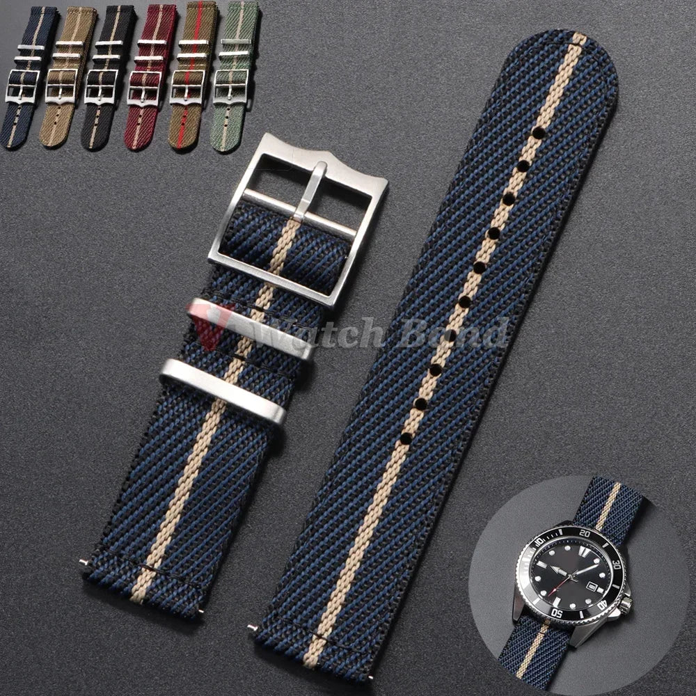20 22mm Nylon Strap for Tudor for Omega Watch Band Woven Canvas Fabric Band for Seiko Men Military Sport Quick Release Bracelet