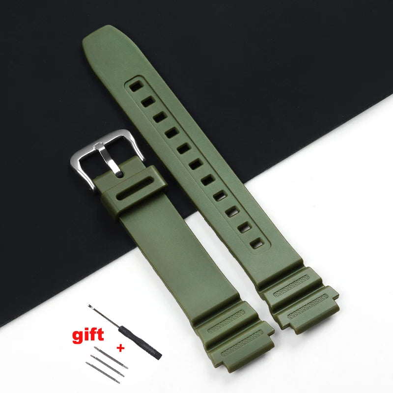 18mm Silicone Watch Strap for Casio AE1200 SGW300/400 MRW200 W218H AE1000/1300 W219 AQ-S810W Replacement Rubber Belt Wristband