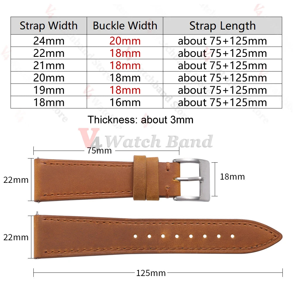 19mm 21mm Genuine Cowhide Leather Watchband for Omega Business Belt for Seiko 18mm 20mm 22mm 24mm Dark Brown Green Watch Straps