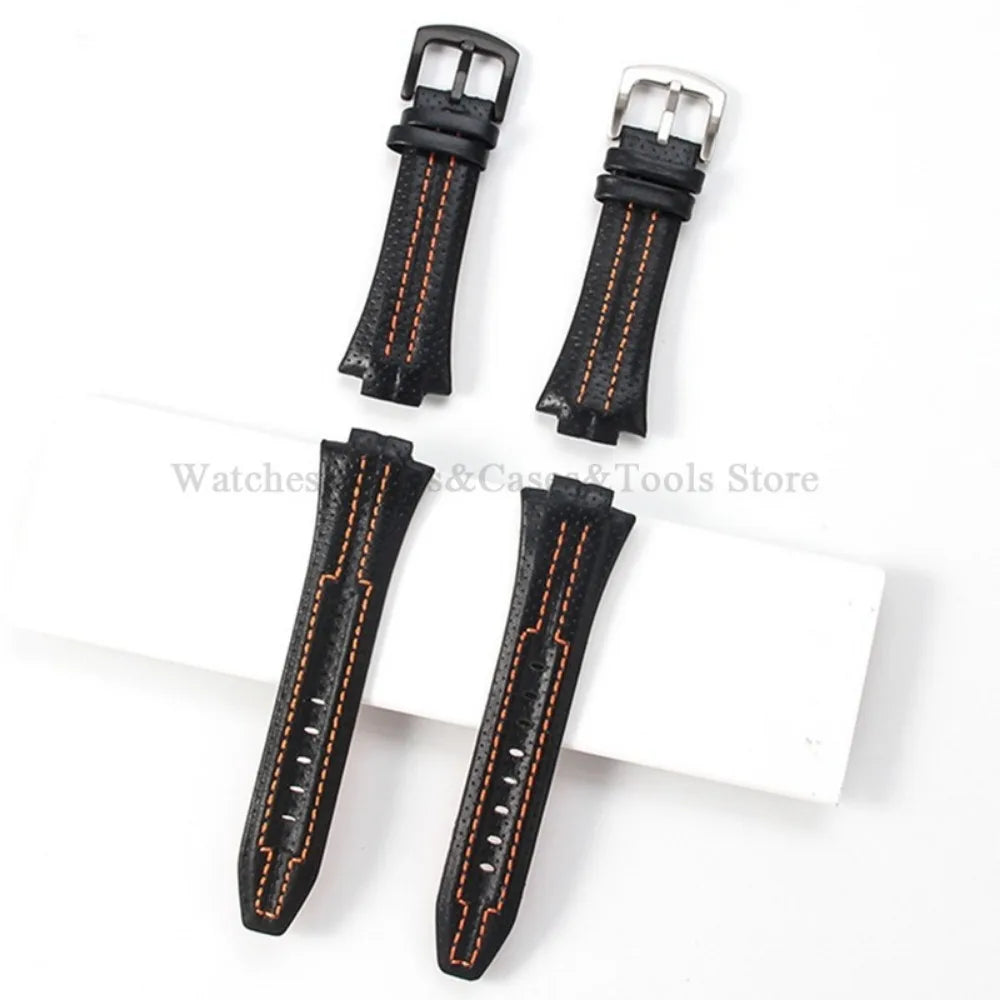 Genuine Leather Watch Strap 15mmx27mm for Seiko SNL017P1 SNL029P2 SNA595P2 SNL021P1 Wristband Sport Bracelets Watch Accessories