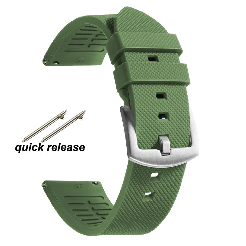 Classic Tropical  FKM Rubber Watch Strap for Seiko 20mm 22mm Watchband for Oris Wristbelt for Fossil Replaement Bracelet Belt