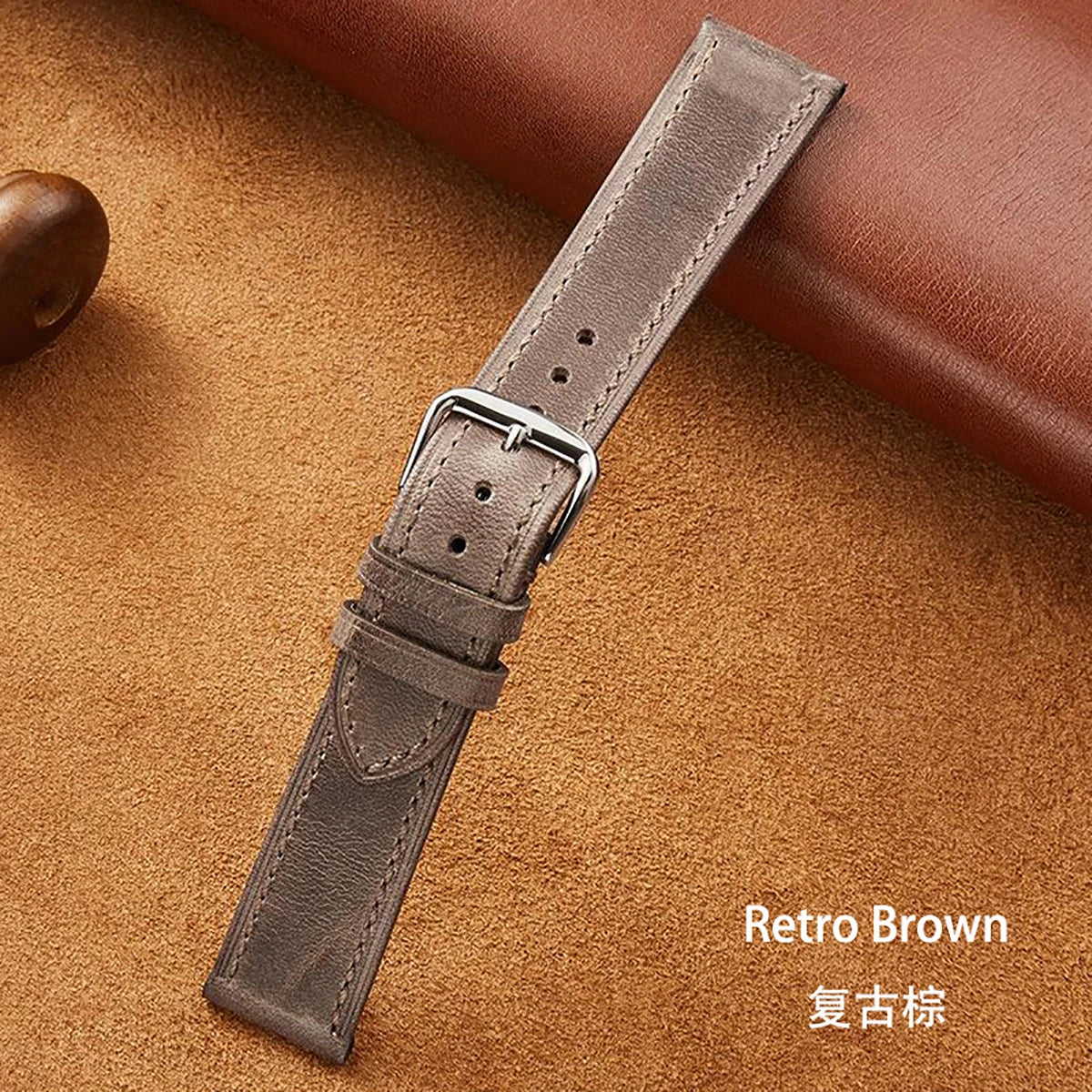 New Style Genuine Leather Watch Strap for Casio for Seiko 18/20/22mm Retro Oil Wax Skin Ultra-thin Quality Business Watchband