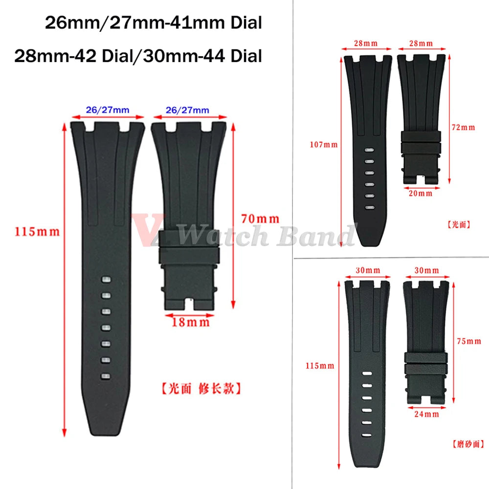 27/28/30mm Silicone Watchband for AP for royal oak offshore Replacement Bracelet Wristband for 15703 Sports Waterproof Straps