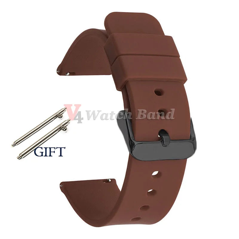 Universal Watch Straps 20mm 22mm 24mm 14mm 16mm 18mm Quick Release Silicone Band for Samsung for Huawei Women&Men Accessories
