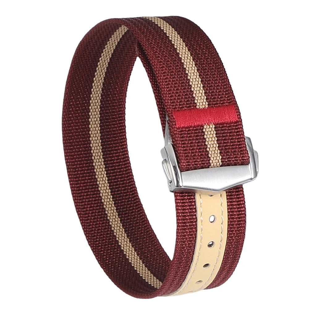 Folding Buckle Nylon Watch Band Canvas Watch Straps Bracelet Wristbelt 20mm 22mm Universal Sport Waterproof Watchband for Omega