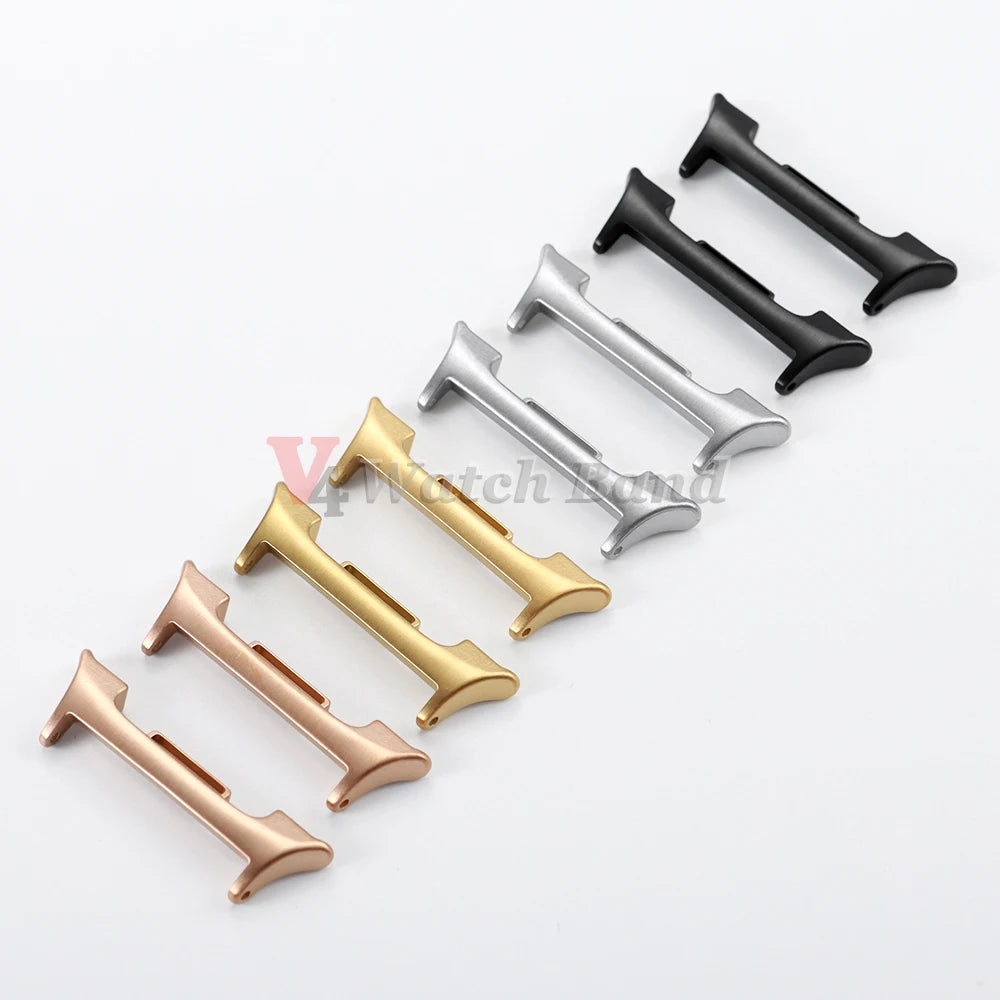 1Pair Watchband Connectors for Samsung Galaxy Watch 8 Ultra Metal Adapters Stainless Steel Bracelets Link Attachment Replacement
