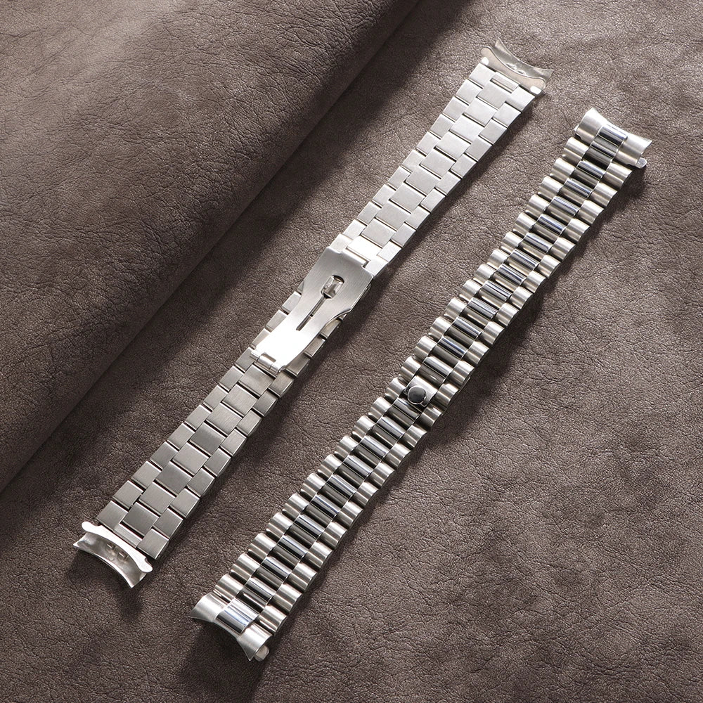 20mm Curved End Stainless Steel Strap for Rolex for Water Ghost Metal Wrist Band for Oyster Solid Bracelet Men Watch Accessories