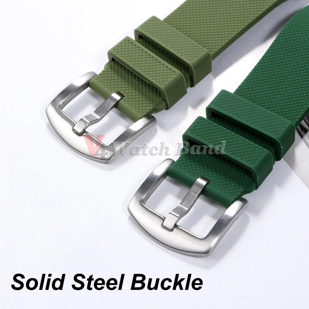 Classic Tropical  FKM Rubber Watch Strap for Seiko 20mm 22mm Watchband for Oris Wristbelt for Fossil Replaement Bracelet Belt