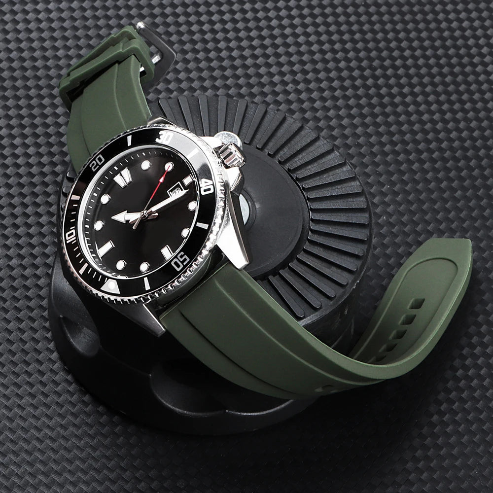 Universal Watrproof Rubber Strap for Rolex 20mm 22mm for Armani for Omega Wristbelt Sport Silicone Watch Band for Seiko Bracelet