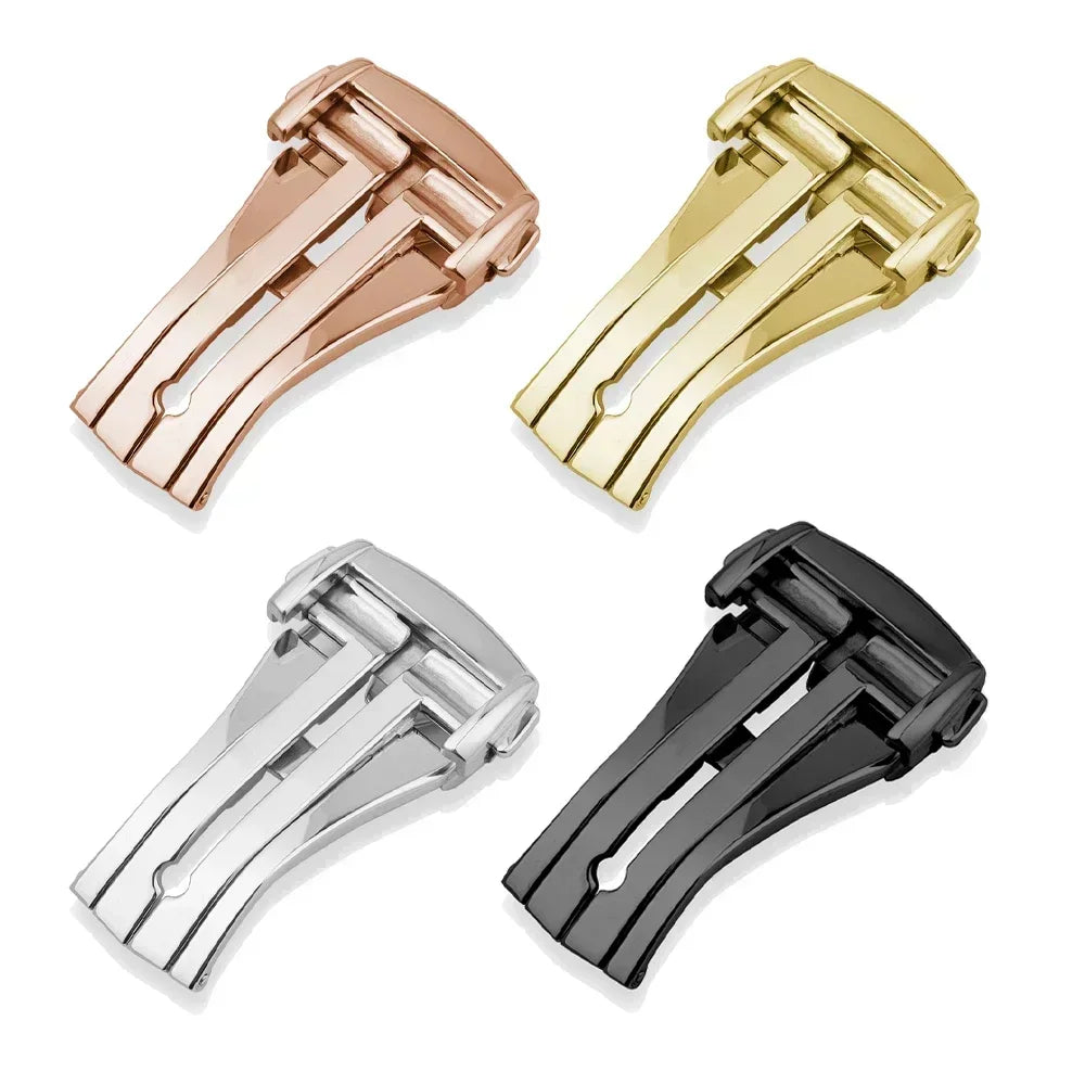 20mm Metal Watchband Buckle for OMEGA 18mm 16mm Steel Clasp for Leather Rubber Watchband Butterfly Button Folding Buckles