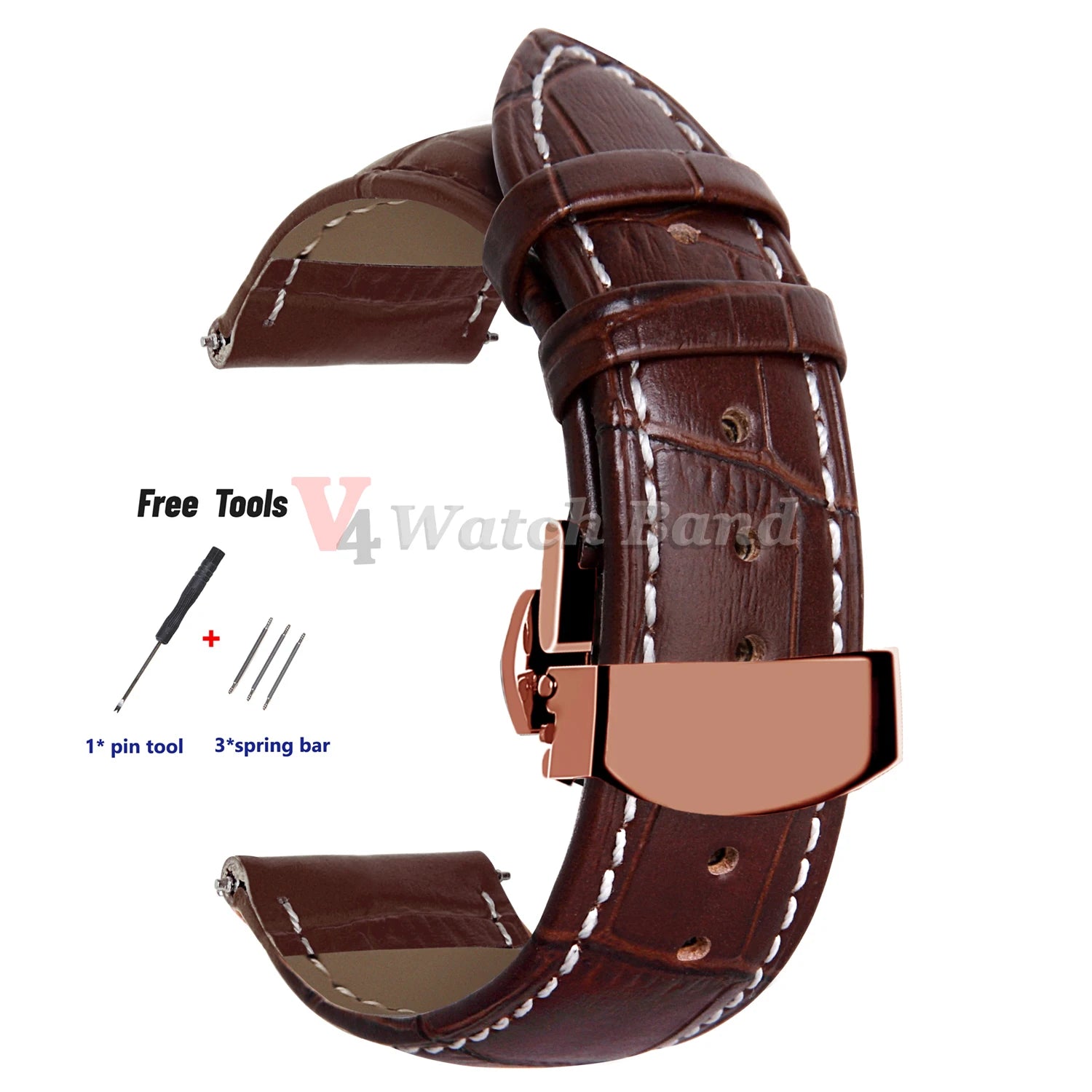 18mm 20mm 22mm 24mm Genuine Leather Watchband Crocodile Pattern Straps Men Women Replacement Universal Bracelet