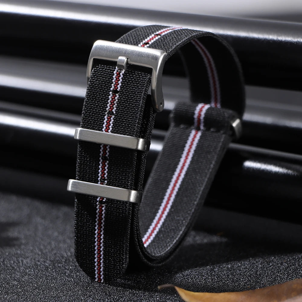 18mm 20mm 22mm Elastic Nylon Watch Strap for Seiko Army Sport Bracelet Replacement Brown Green Band Military Casual Watchband