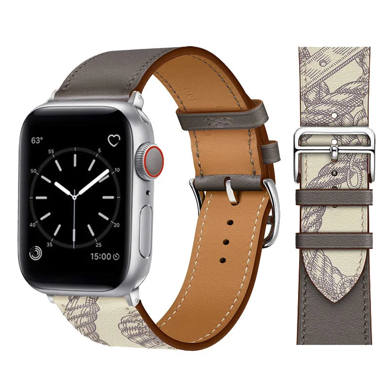 Vintage Leather Strap For Apple watch band 44mm 49mm 45mm 42mm 46mm 40mm correa bracelet iWatch series 7 8 6 SE ultra Watchband