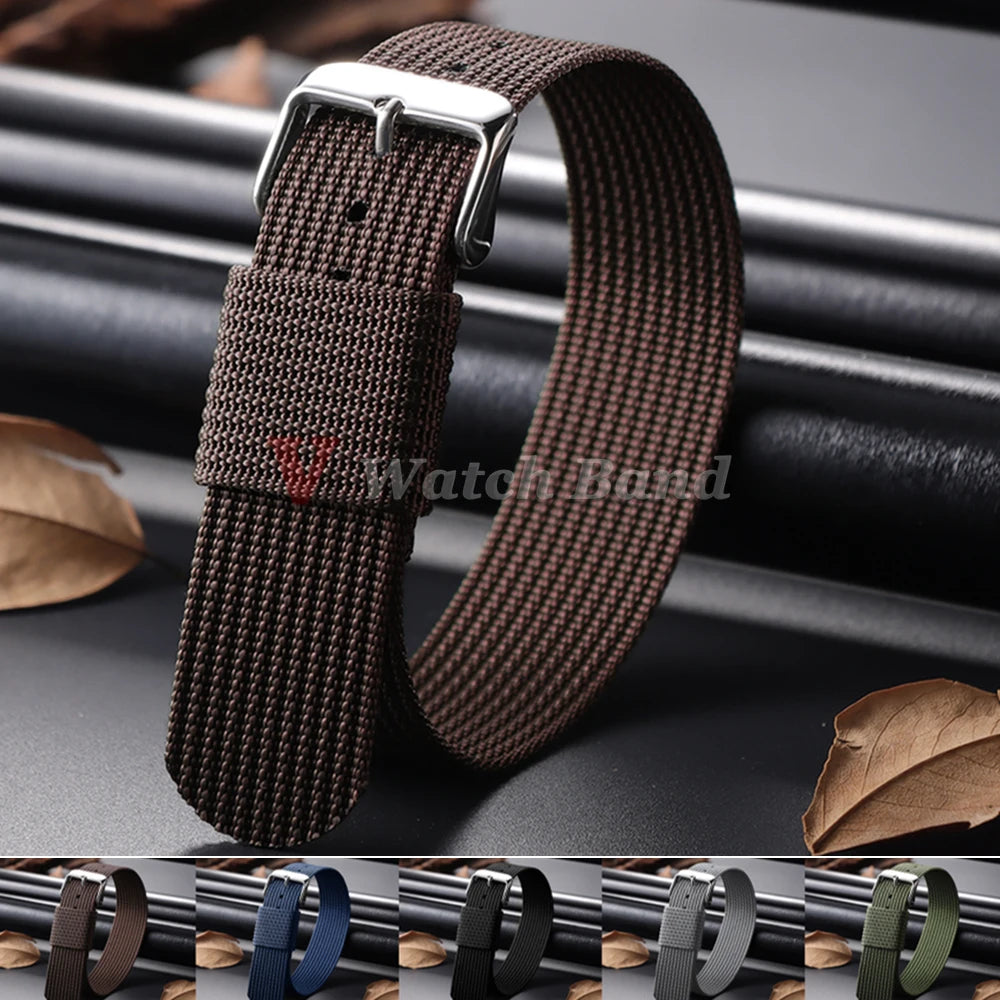 For Army Military Watch Band 18mm 20mm 22mm Ribbed Nylon Watch Strap for Swatch for Omega for Rolex for Seiko for Moonswatch