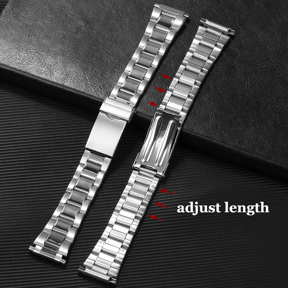 16-22mm Stainless Steel Strap for Seiko for Universal Smart Watch Band Women Men Watchbands Fashion Adjustable New Bracelet
