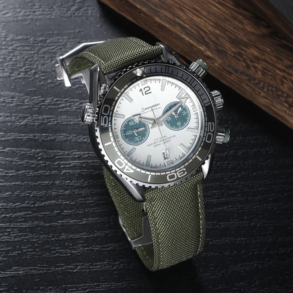 Deployant Sailcloth Watch Strap 20mm 22mm Two-Side Waterproof Nylon Quick Release With Folding Buckle Watch Band for Omega