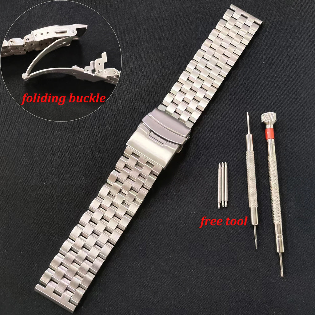 High Quality Full Solid Screw Stainless Steel Watch Band for SEIKO SKX007/009 SKX173/175 Wristband 18/20/22/24/26mm Bracelet
