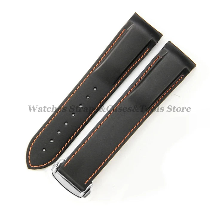 20mm 22mm Soft Rubber Watchband for Omega for Seamaster 300 for Speedmaster Planet Ocean Bands Silicone Waterproof Sport Straps