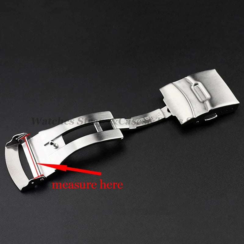 Solid Watch Buckle for Seiko Diving Style Stainless Steel Watch Clasp 18mm 20mm 22mm 24mm Metal Folding Button Watch Accessories