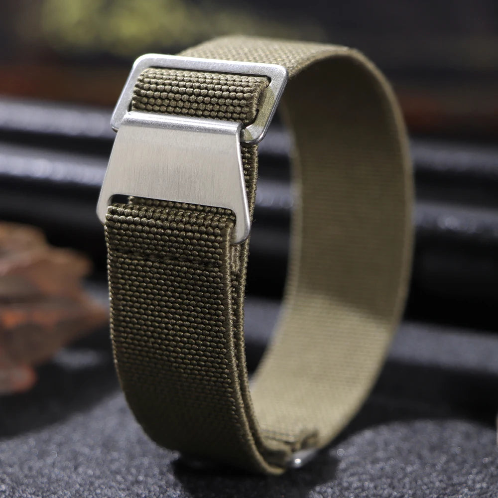 18/20/22mm Nylon Watchband for Seiko Army Military Woven Elastic Strap for French Troops Parachute Bag Universal Men Sport Band