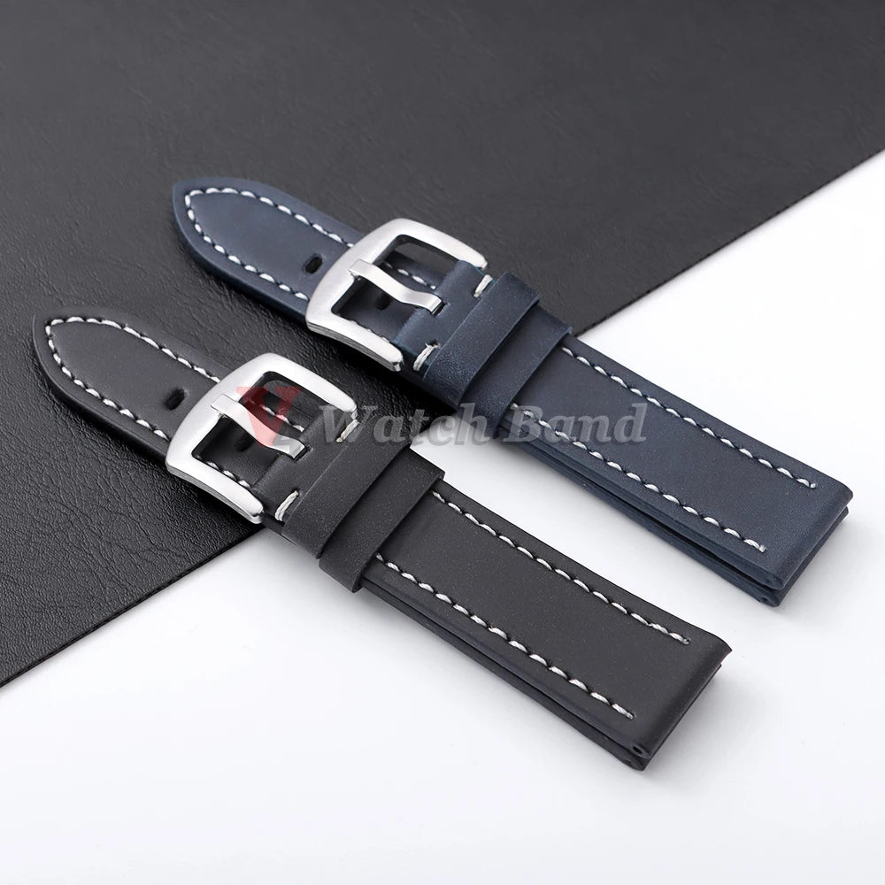 20mm 22mm Watch Band PUleather Strap for Samsung Galaxy Watch 3 Active2 40 44mm Huawei Gt5/4/3/2 Watchband Men Watch Accessories