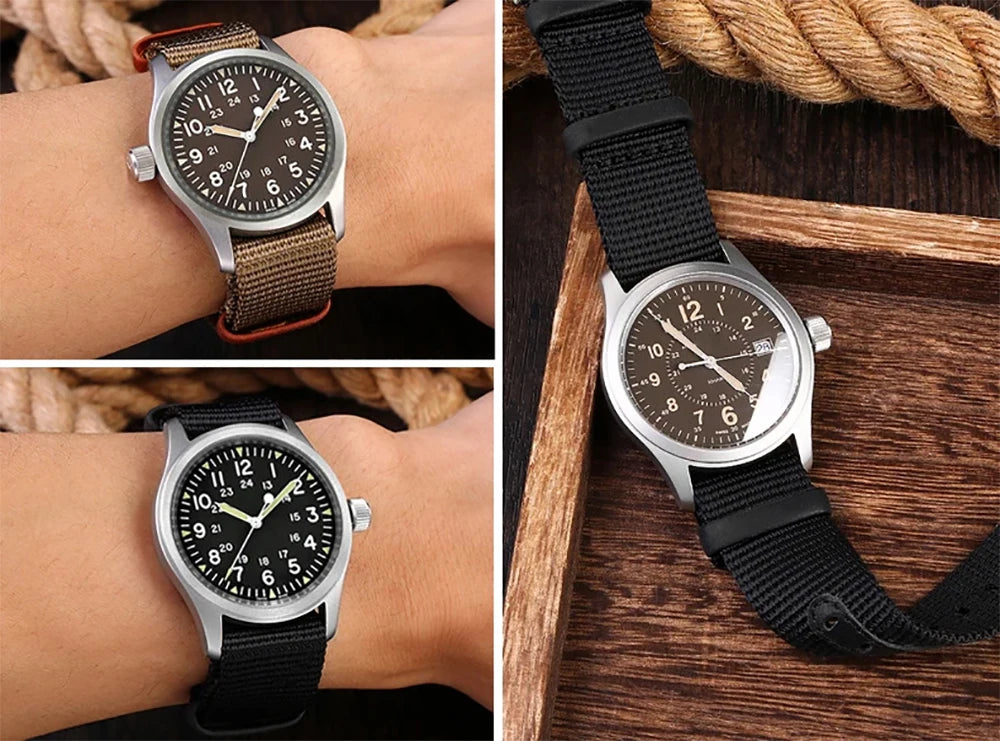 Woven Nylon Geniune Leather Strap for Hamilton Khaki Wristband Men Military Sport Band for Huawei Gt2 Belt 18mm 20mm 22mm 24mm