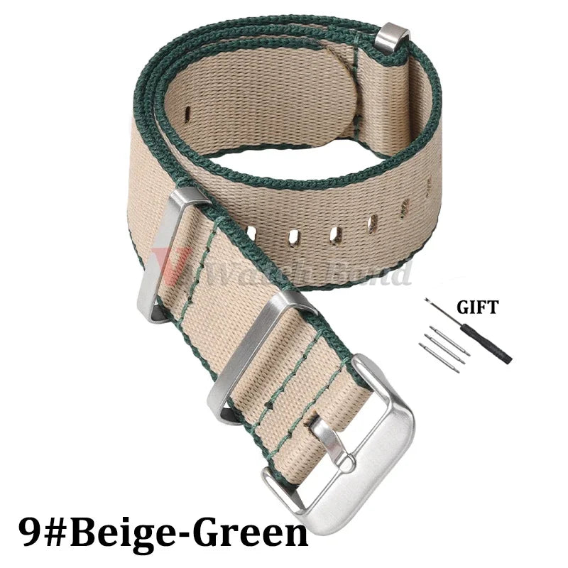 Nylon Strap for Omega Seamaster 007 20mm 22mm Soft Nylon Bracelet for Seiko Wristband Military Watchband for Samsung Watch 3/4/5