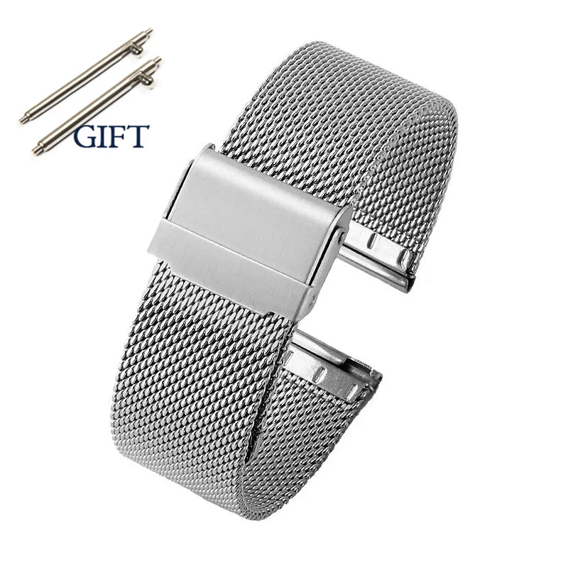 0.6 Mesh Milanese Watch Band for DW 18mm 19mm 20mm 21mm 22mm 24mm Straps for Omega for Seiko Quick Release Steel Adjust Bracelet