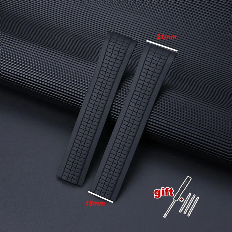 21mm Watch Strap for Patek Philippe Aquanaut Series 5164/5167 Waterproof Anti-Dust Rubber Watchband Silicone Bracelet