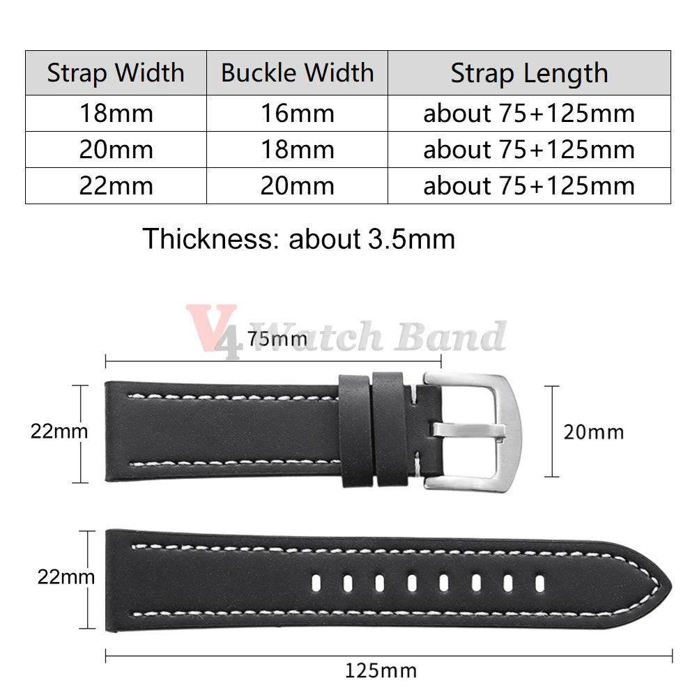 20mm 22mm Watch Band PUleather Strap for Samsung Galaxy Watch 3 Active2 40 44mm Huawei Gt5/4/3/2 Watchband Men Watch Accessories