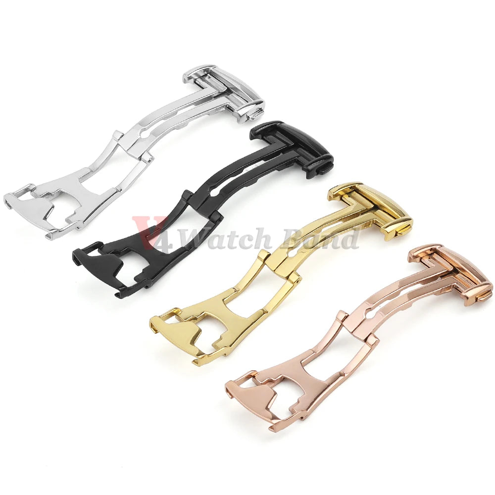 Watch Buckle for Omega 16mm 18mm 20mm Stainless Steel Deployment Clasp for Nylon Rubber Watch Band Folding Butterfly Button